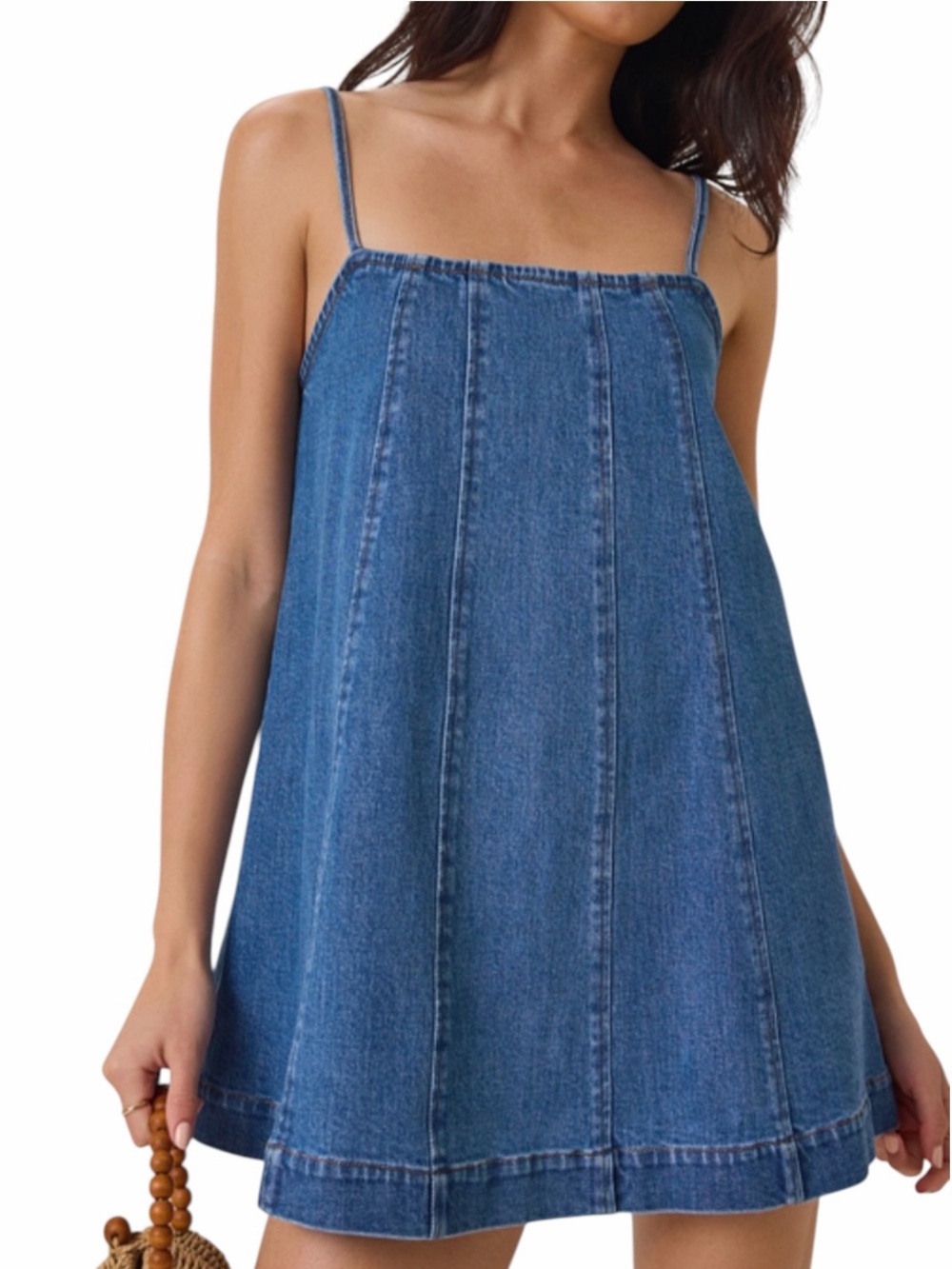 Altar’d State Nora Denim Mini Dress XS NWT Stretch Cotton Babydoll